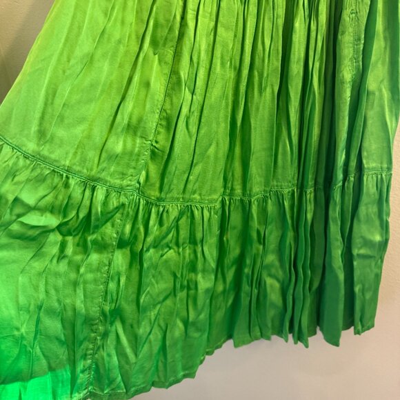 Raquel Allegra Apple Green Satin Dress Size 2 (Medium) NEW - Picture 8 of 12